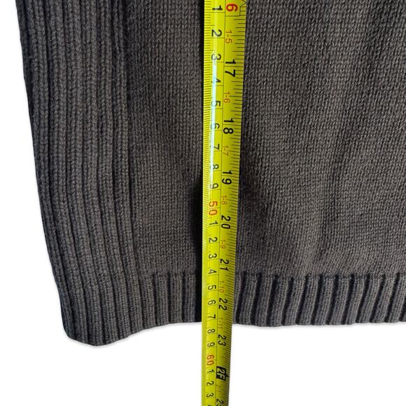 St. John's Bay Brown Zip Sweater PXL 100% Cotton Vintage Y2K Ribbed Knit - Picture 6 of 8
